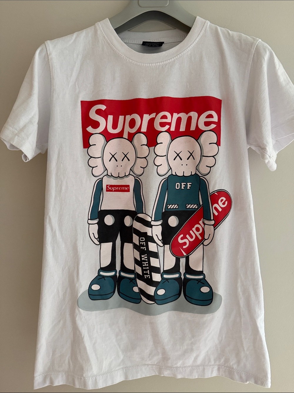 White Supreme x Off-White Graphic Short Sleeve Tee